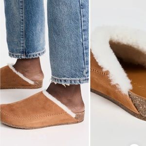 Jenni Kayne Shearling Lined Moc Clog Saddle size 38